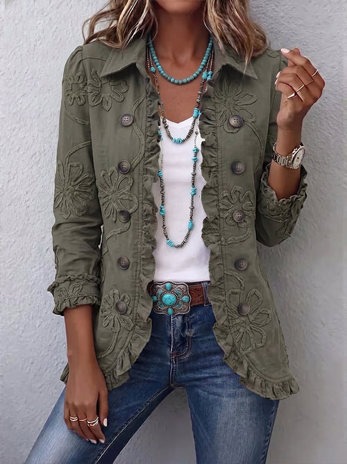 BohoLynne – Floral Embroidered Ruffled Jacket