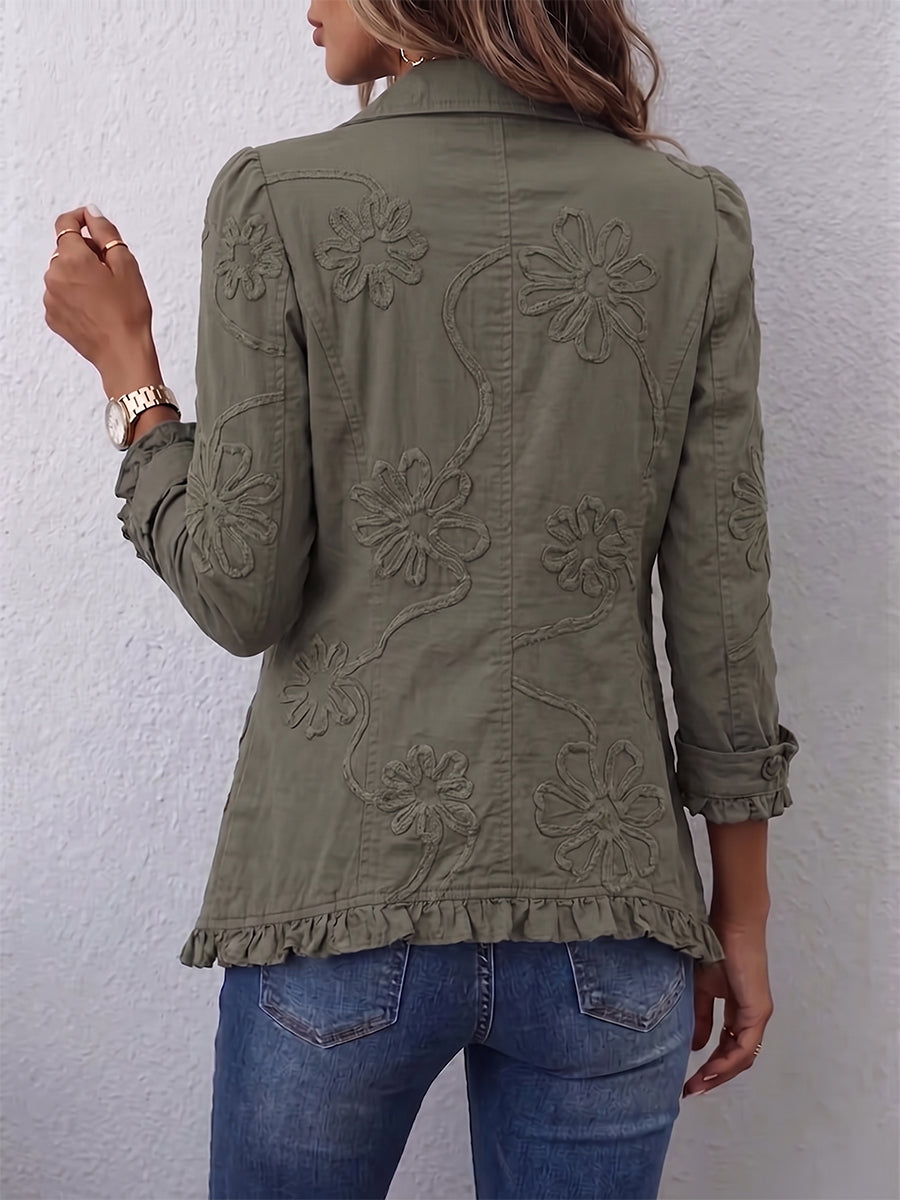 BohoLynne – Floral Embroidered Ruffled Jacket
