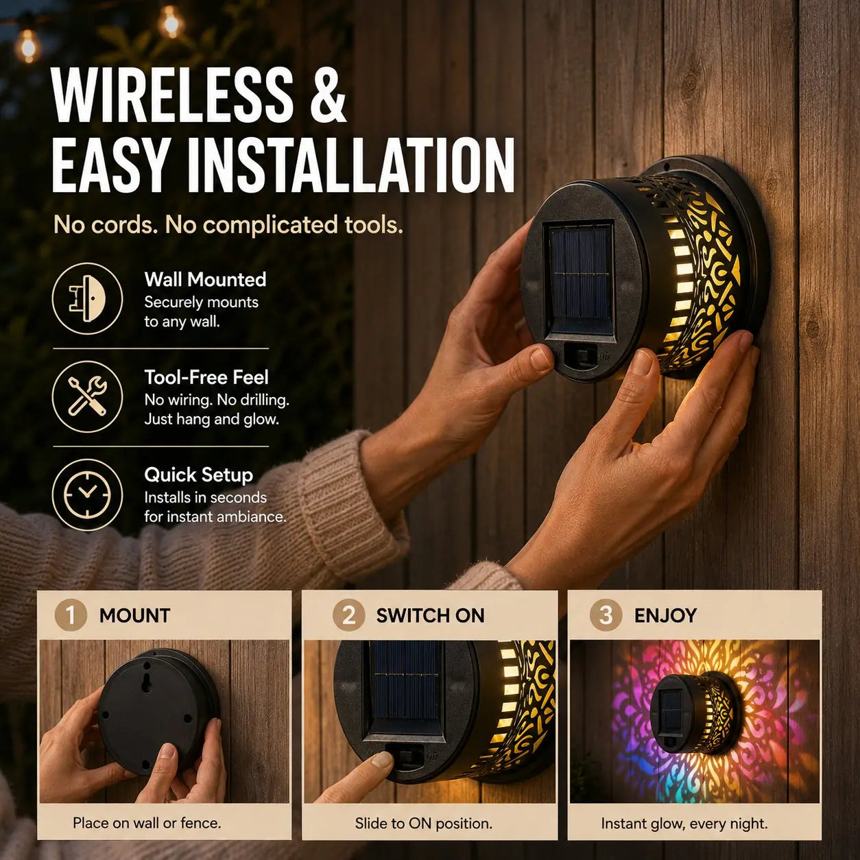 MoonPetal - Solar Wall Decor Light