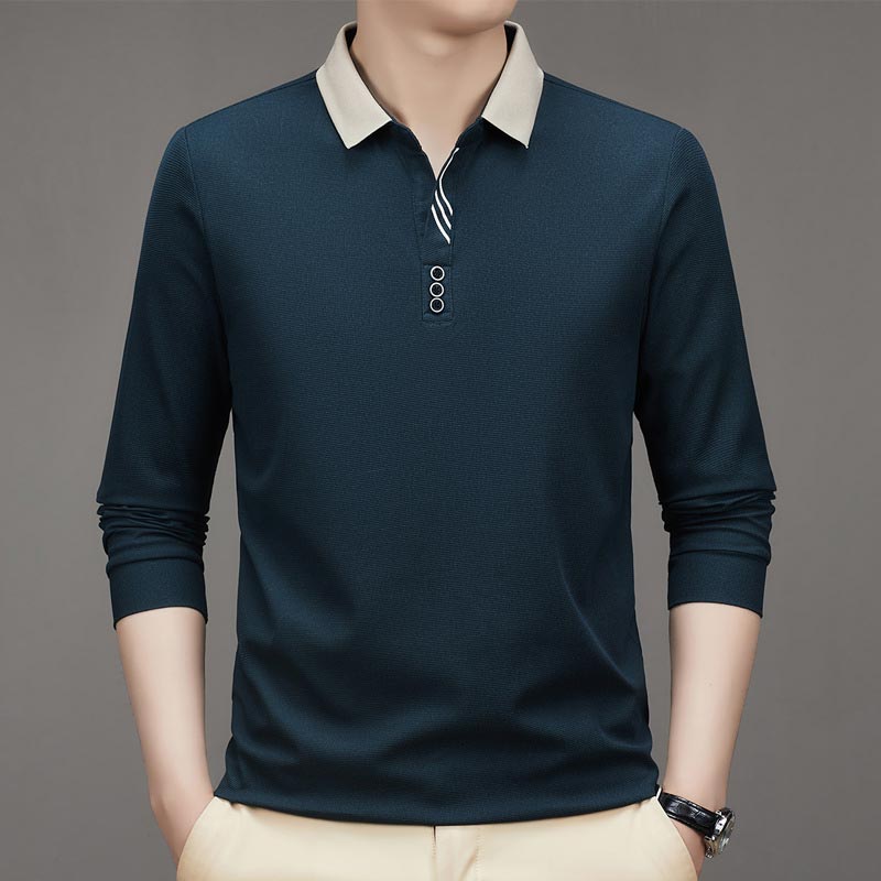EliteWear – Men’s Modern Lapel Collar T-Shirt