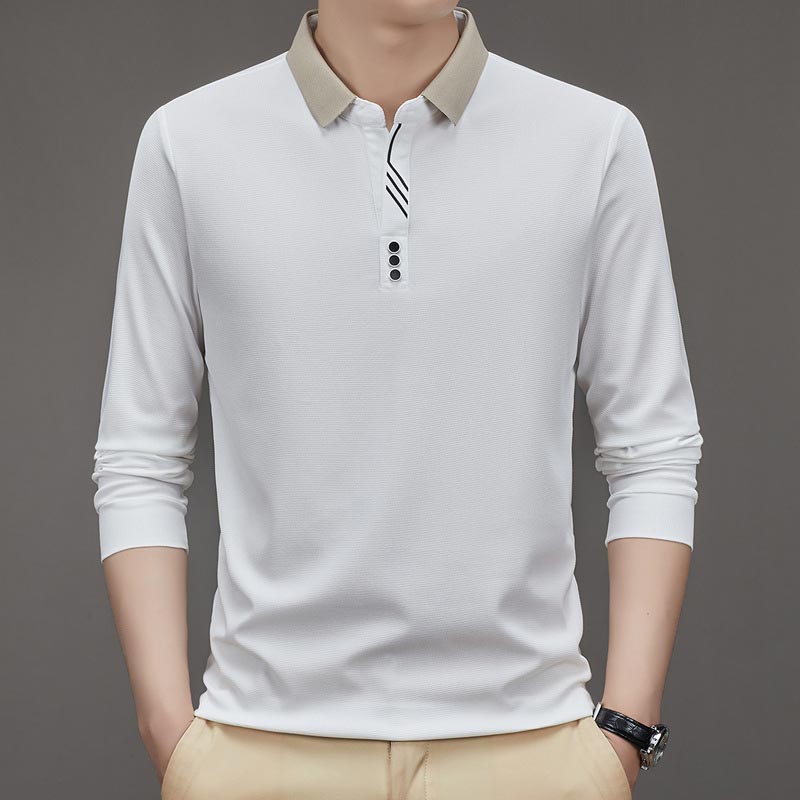 EliteWear – Men’s Modern Lapel Collar T-Shirt