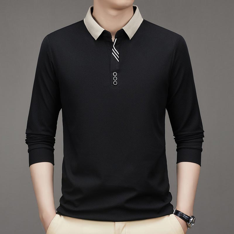EliteWear – Men’s Modern Lapel Collar T-Shirt