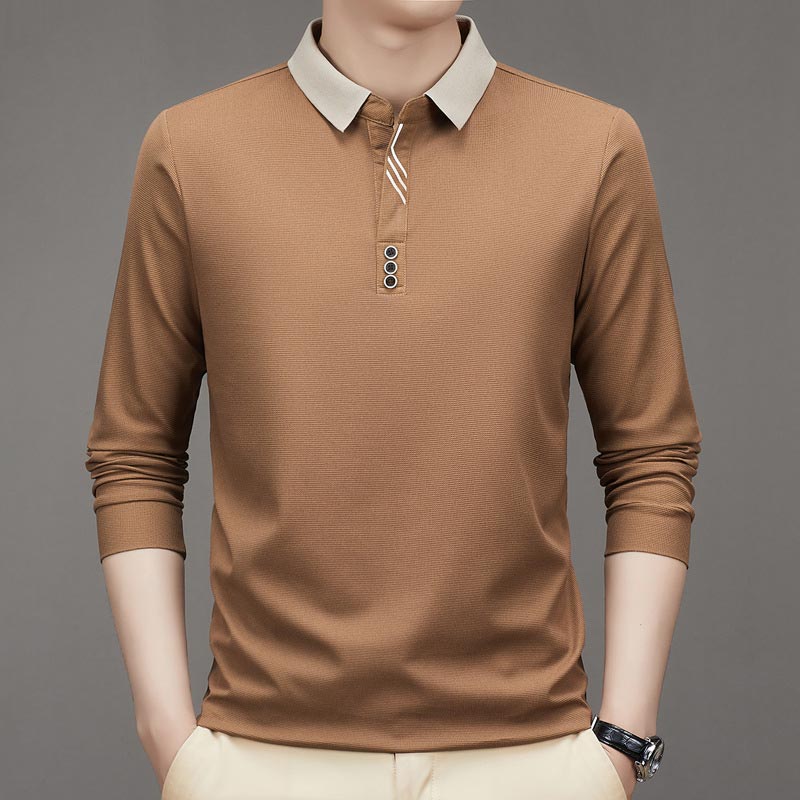 EliteWear – Men’s Modern Lapel Collar T-Shirt