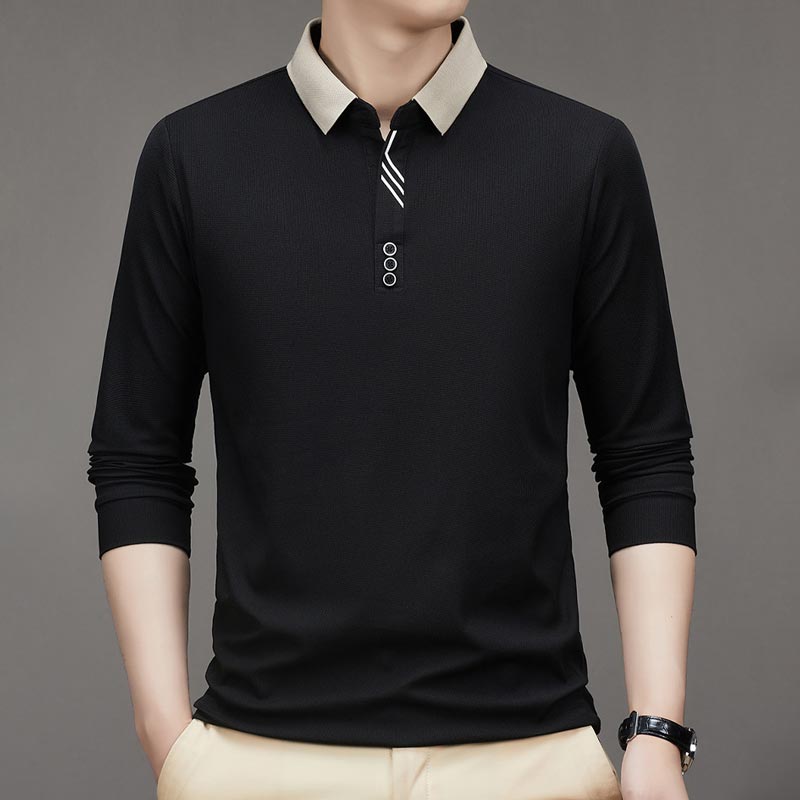 EliteWear – Men’s Modern Lapel Collar T-Shirt