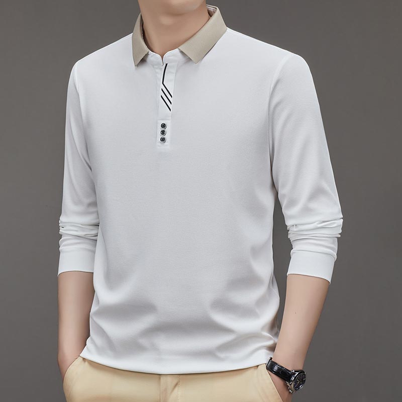 EliteWear – Men’s Modern Lapel Collar T-Shirt