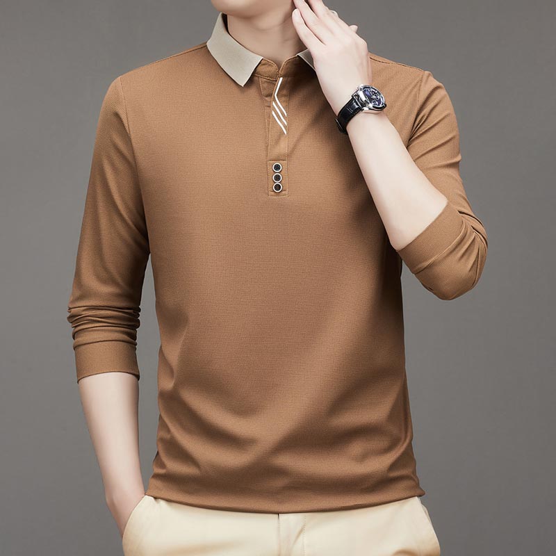 EliteWear – Men’s Modern Lapel Collar T-Shirt