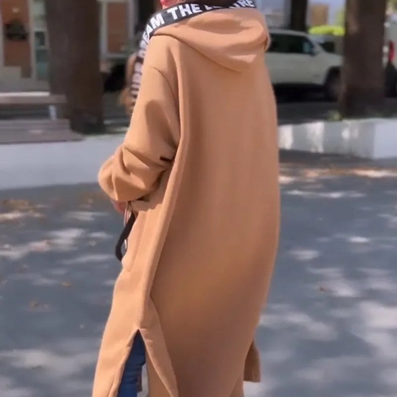 Velmora – Women’s Oversized Hooded Sweatshirt Coat