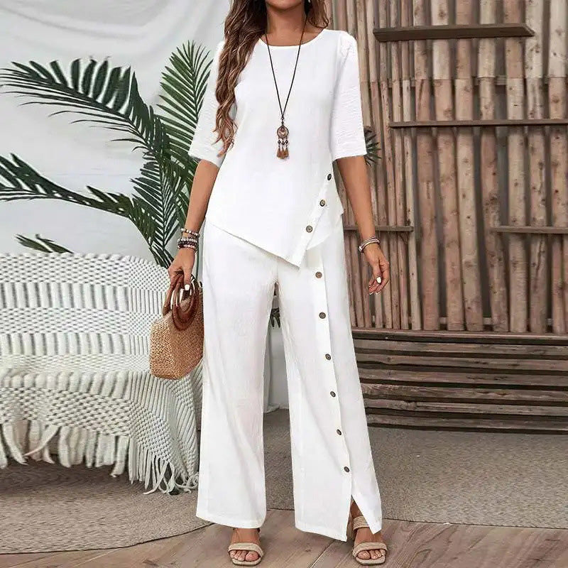 GraceFlow – Women’s Irregular Hem Matching Set