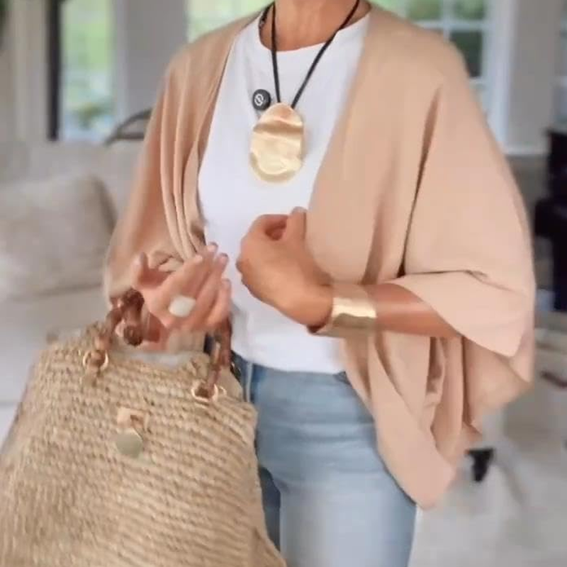 BellaVibe – Lightweight Linen Shrug with Loose Fit