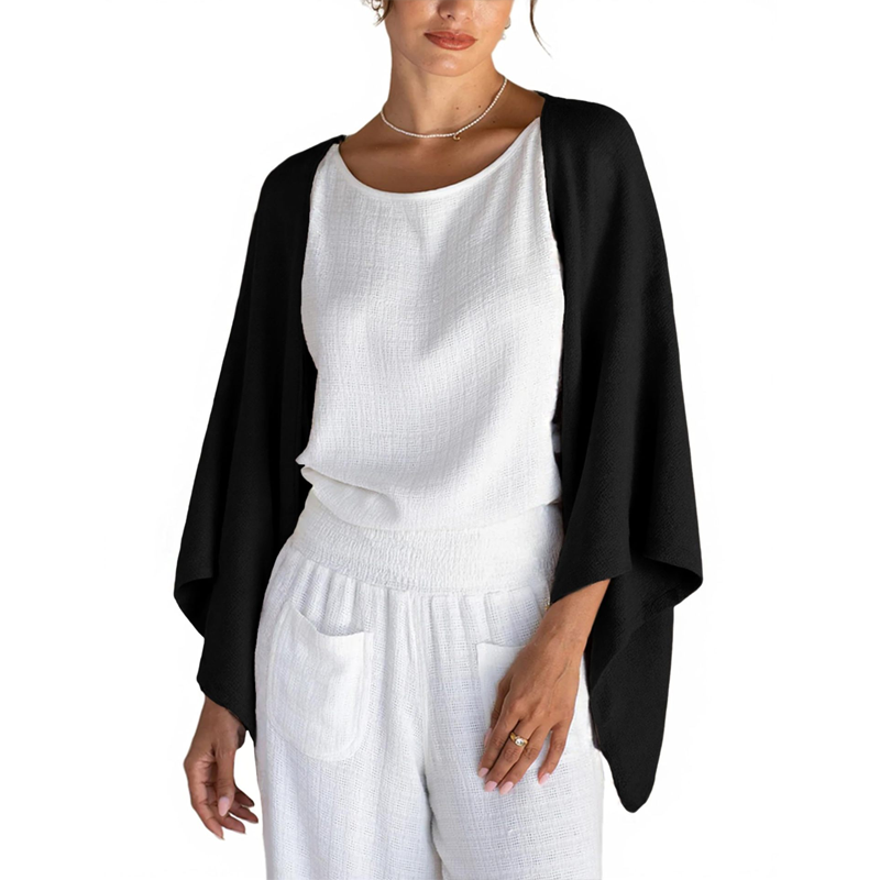 BellaVibe – Lightweight Linen Shrug with Loose Fit