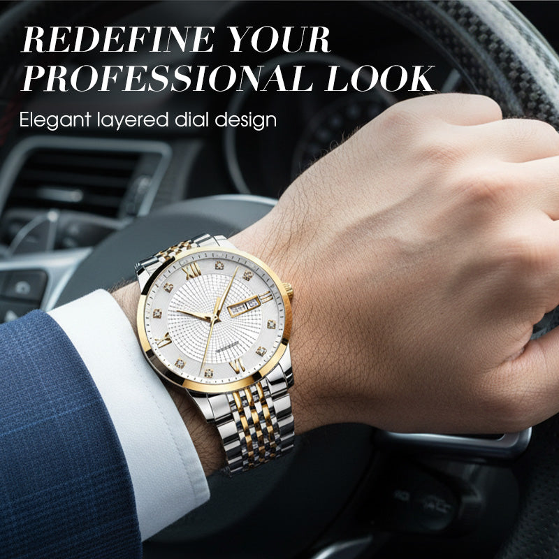 PrestigeHour – Men's Classic Waterproof Wristwatch
