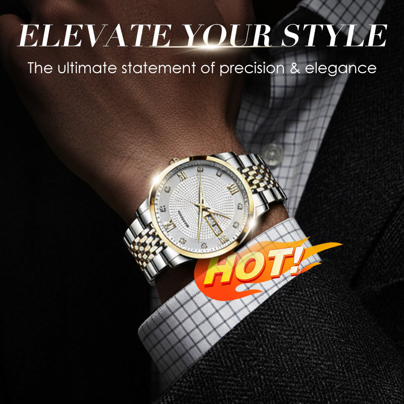 PrestigeHour – Men's Classic Waterproof Wristwatch