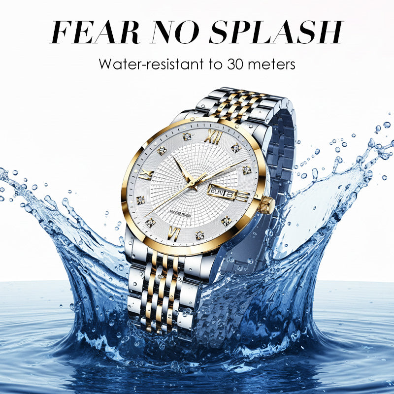 PrestigeHour – Men's Classic Waterproof Wristwatch