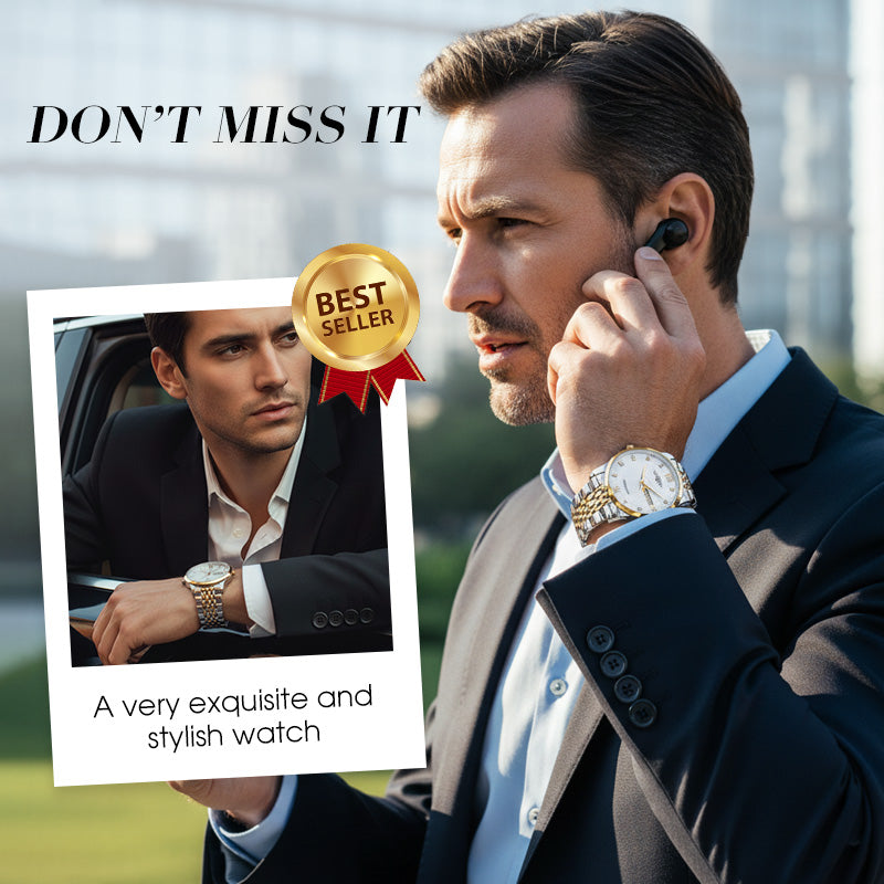 PrestigeHour – Men's Classic Waterproof Wristwatch