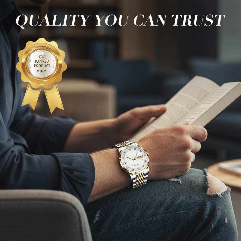 PrestigeHour – Men's Classic Waterproof Wristwatch