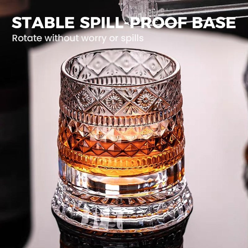 WhiskeyWhirl – 360° Rotating Drinking Glass