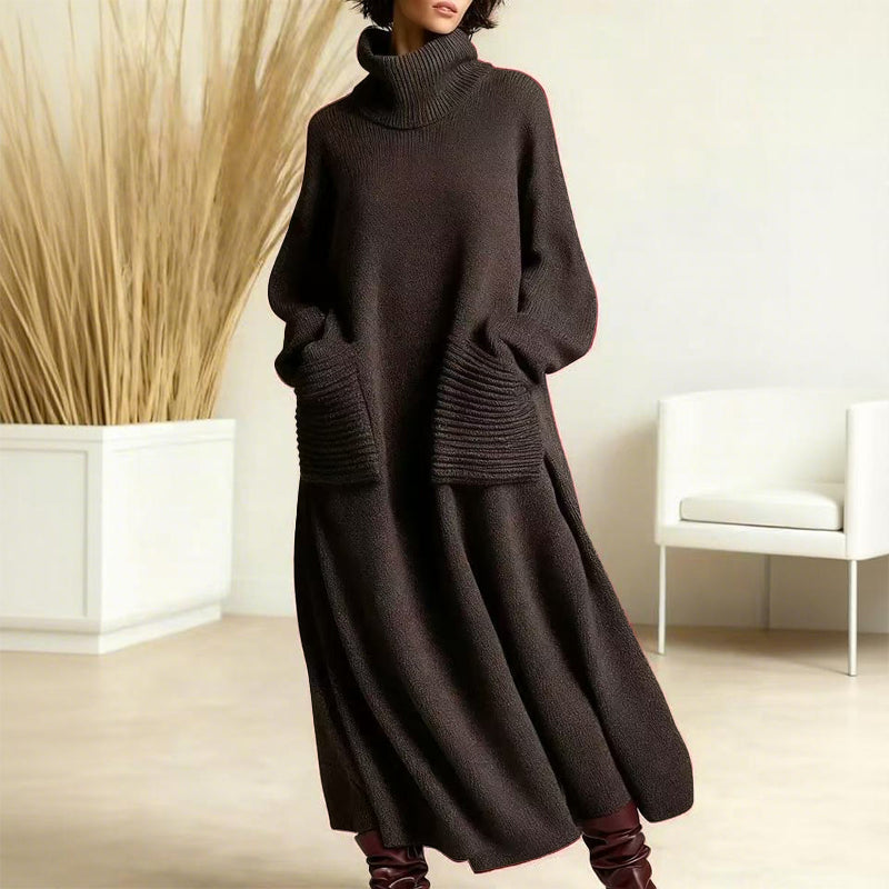 Evelina – Women's Ankle-Length Winter Knit Dress