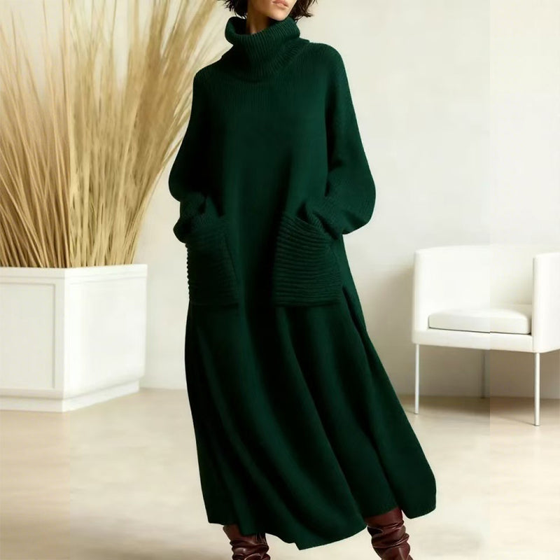 Evelina – Women's Ankle-Length Winter Knit Dress