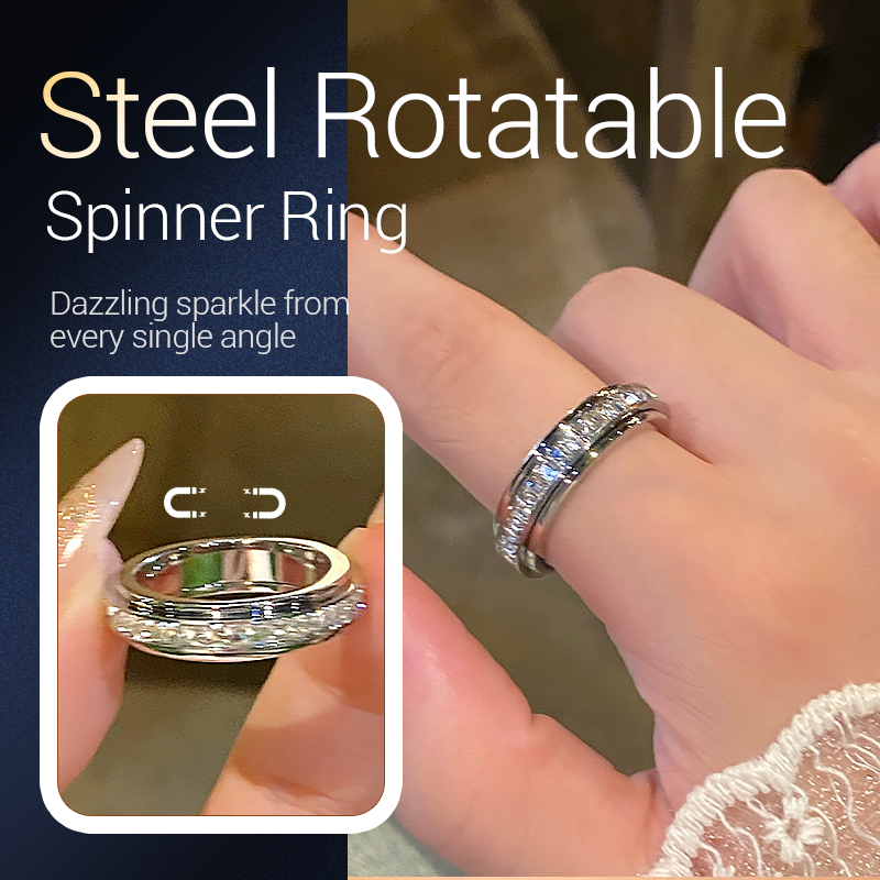 GlimmerTwist – Rotating Crystal Fashion Ring