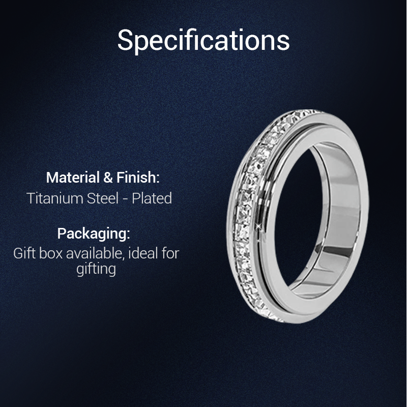 GlimmerTwist – Rotating Crystal Fashion Ring