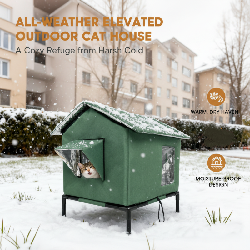 PawHaven – All-Weather Elevated Outdoor Cat House