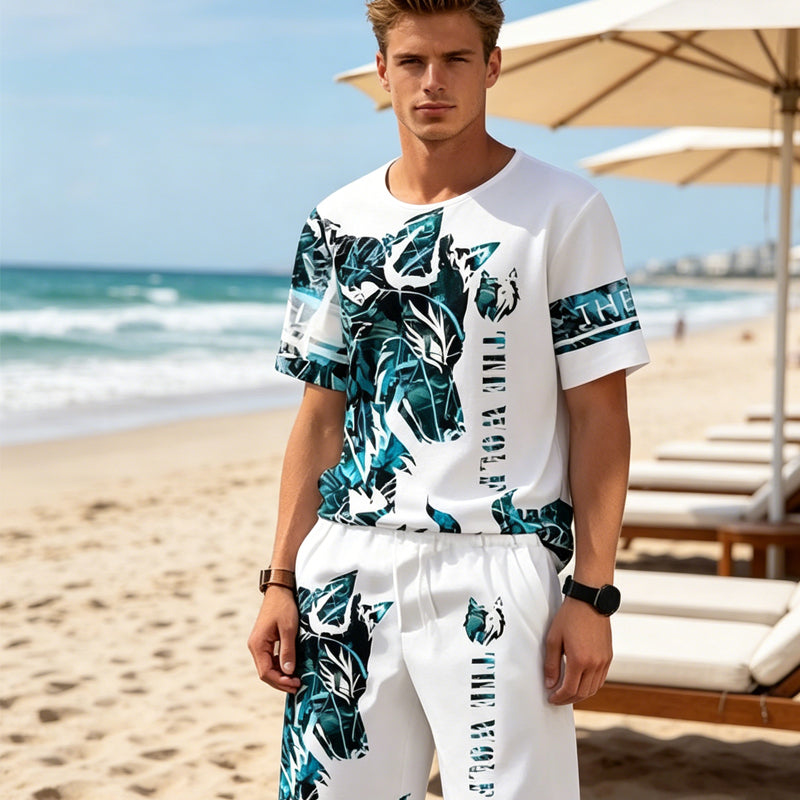 VibeCore – Men’s Graphic Print T-Shirt & Shorts Set
