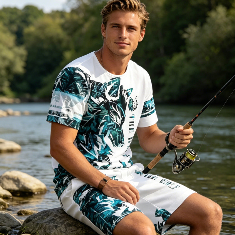 VibeCore – Men’s Graphic Print T-Shirt & Shorts Set