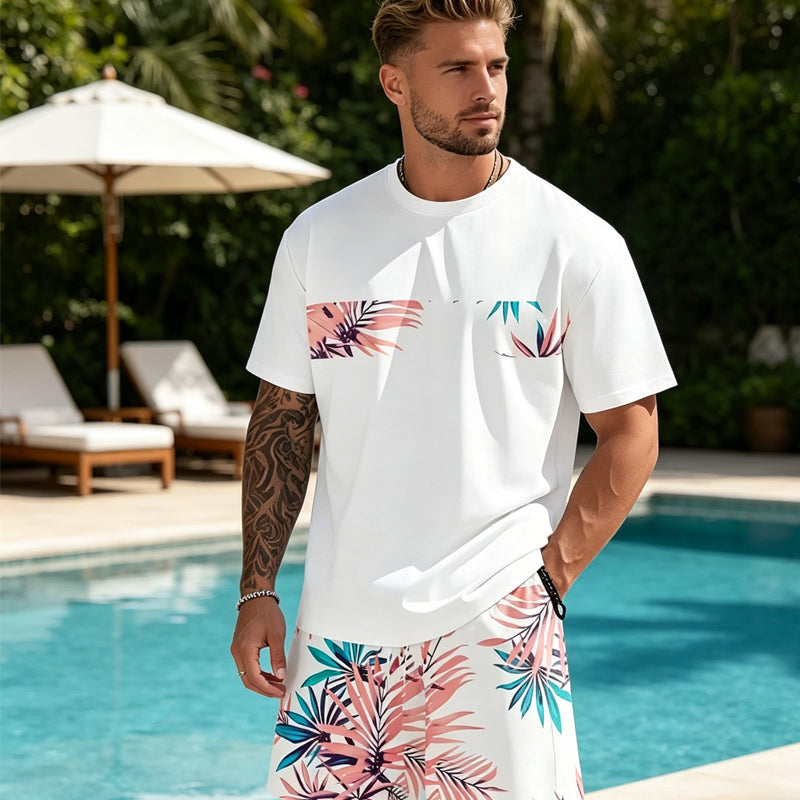 VibeCore – Men’s Graphic Print T-Shirt & Shorts Set