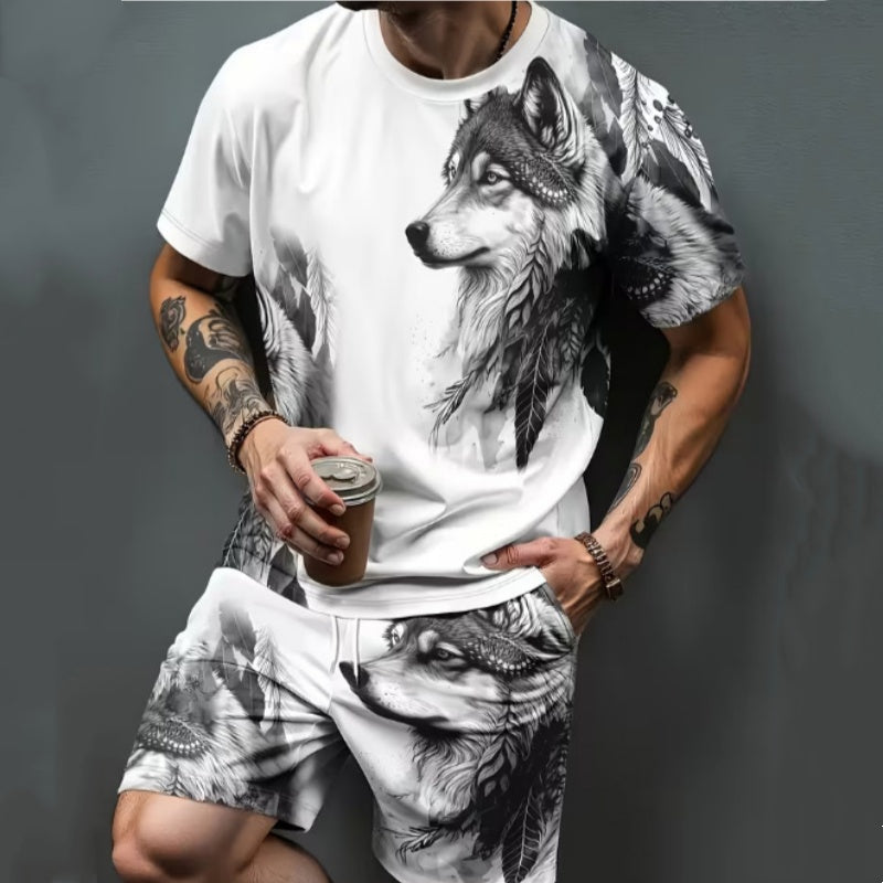 VibeCore – Men’s Graphic Print T-Shirt & Shorts Set