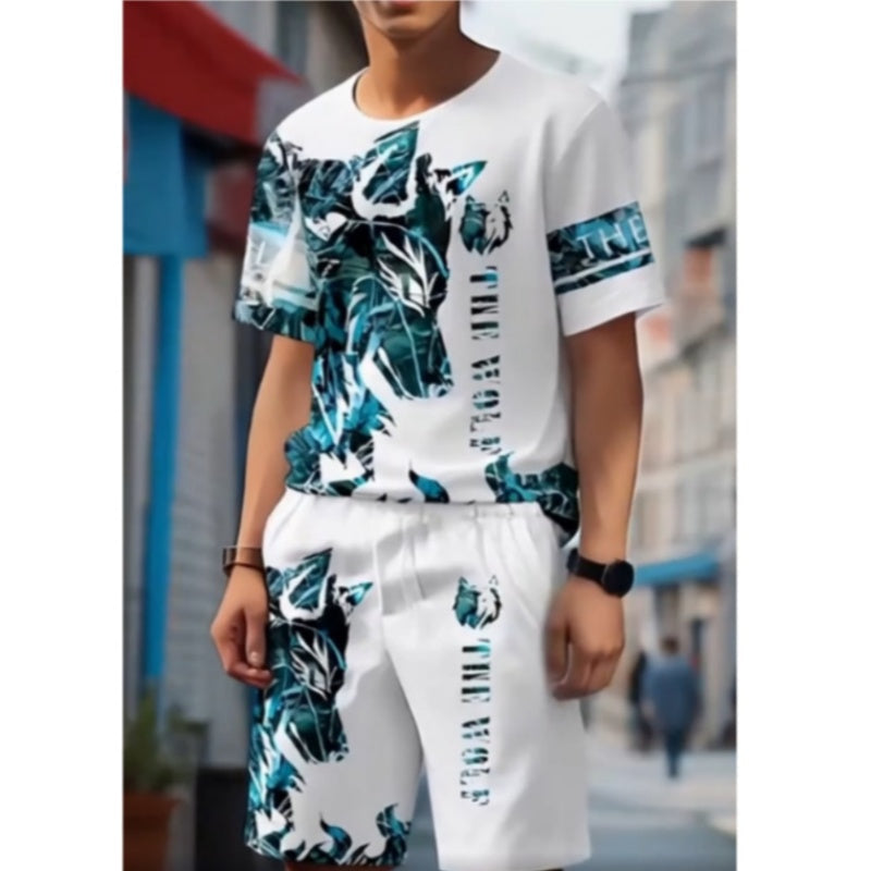 VibeCore – Men’s Graphic Print T-Shirt & Shorts Set