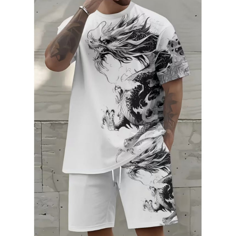 VibeCore – Men’s Graphic Print T-Shirt & Shorts Set
