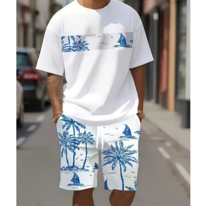 VibeCore – Men’s Graphic Print T-Shirt & Shorts Set