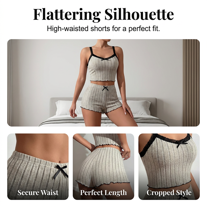 BlushNest – Women's Cozy Lace Pajama Set