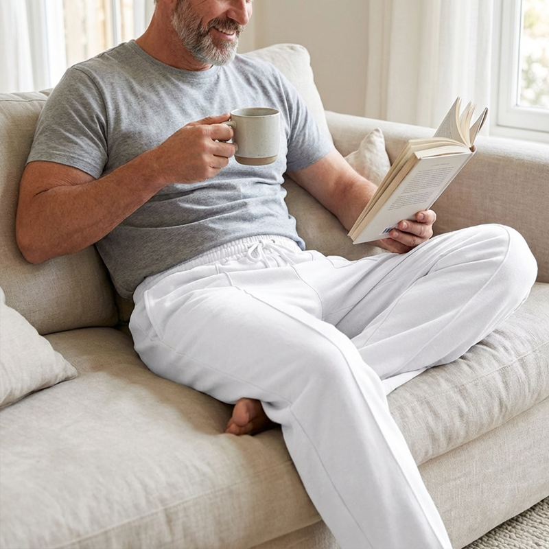 UrbanEase – Men’s Elastic Waist Straight-Leg Pants