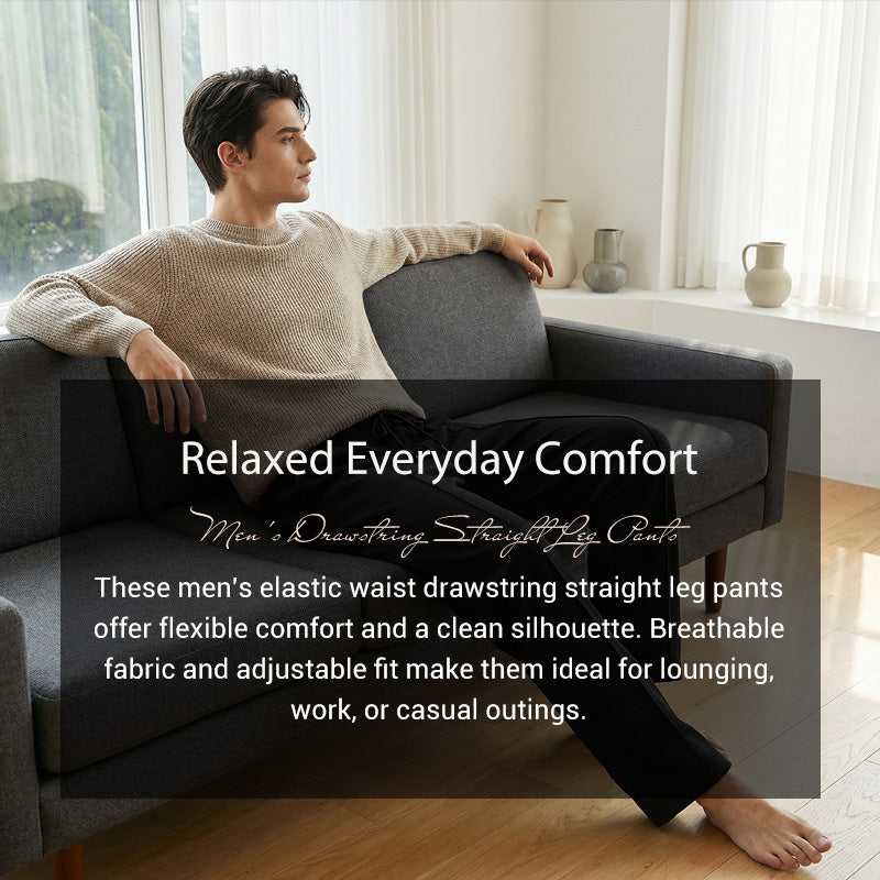 UrbanEase – Men’s Elastic Waist Straight-Leg Pants