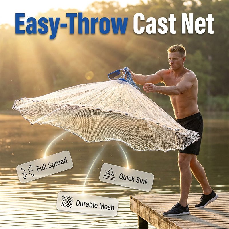 CastVanta – Easy-Throw Weighted Fishing Cast Net
