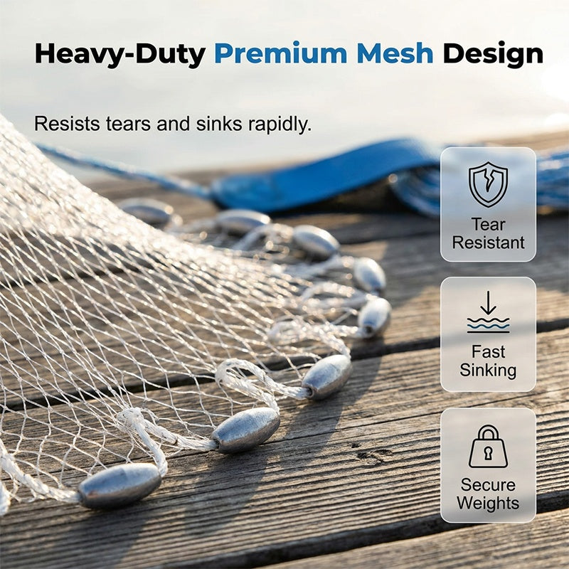 CastVanta – Easy-Throw Weighted Fishing Cast Net
