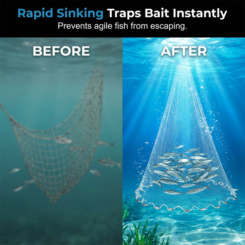 CastVanta – Easy-Throw Weighted Fishing Cast Net