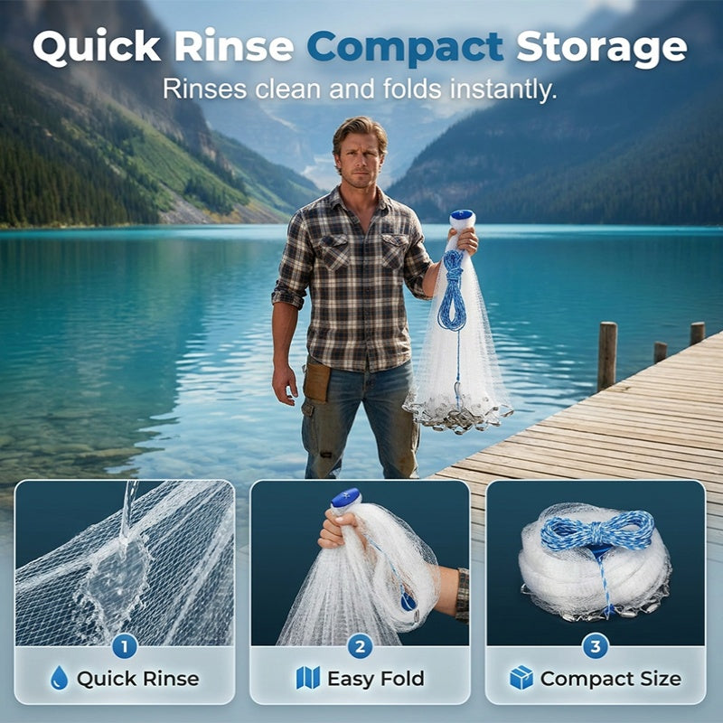 CastVanta – Easy-Throw Weighted Fishing Cast Net