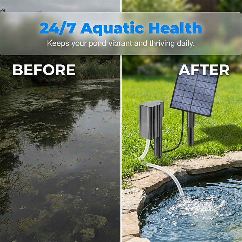AquaSolace – Solar Pond Aerator With Air Pump