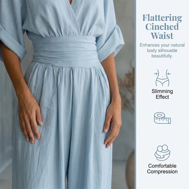 ElanVera – V-Neck High-Waisted WideLeg Jumpsuit
