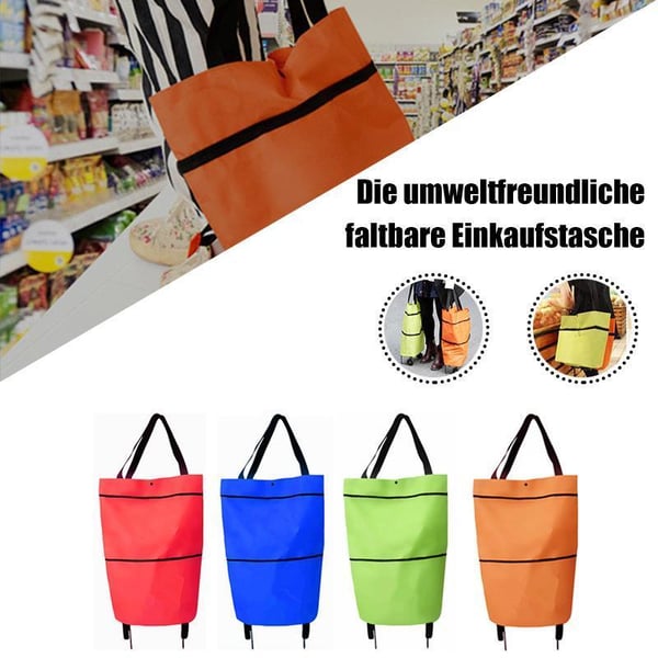 CartCaddy – Foldable Rolling Shopping Bag