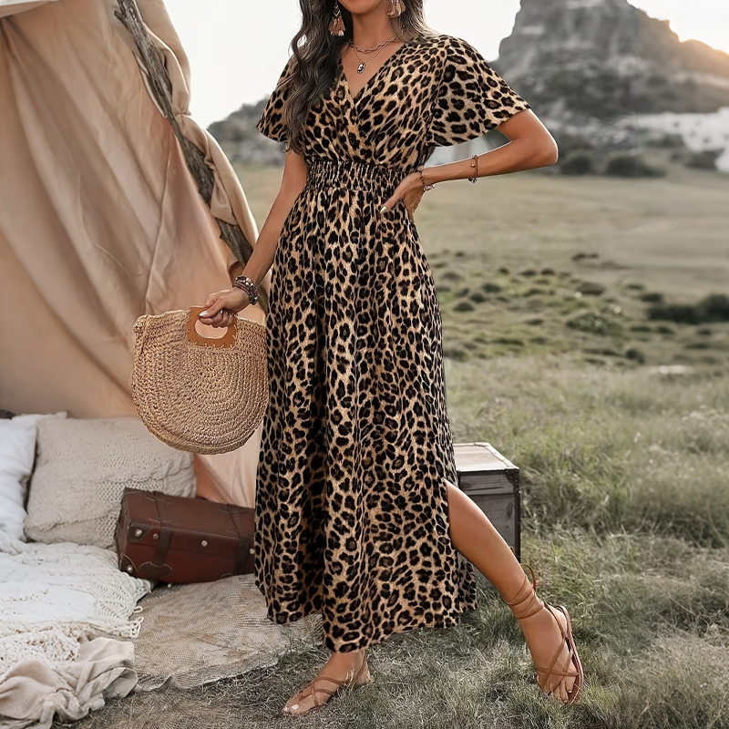 Alessia – Women's V-Neck Summer Maxi Dress