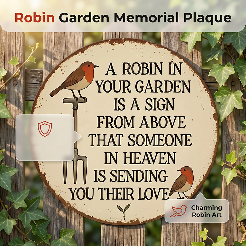 RobinRemembrance – Heartfelt Garden Memorial Plaque