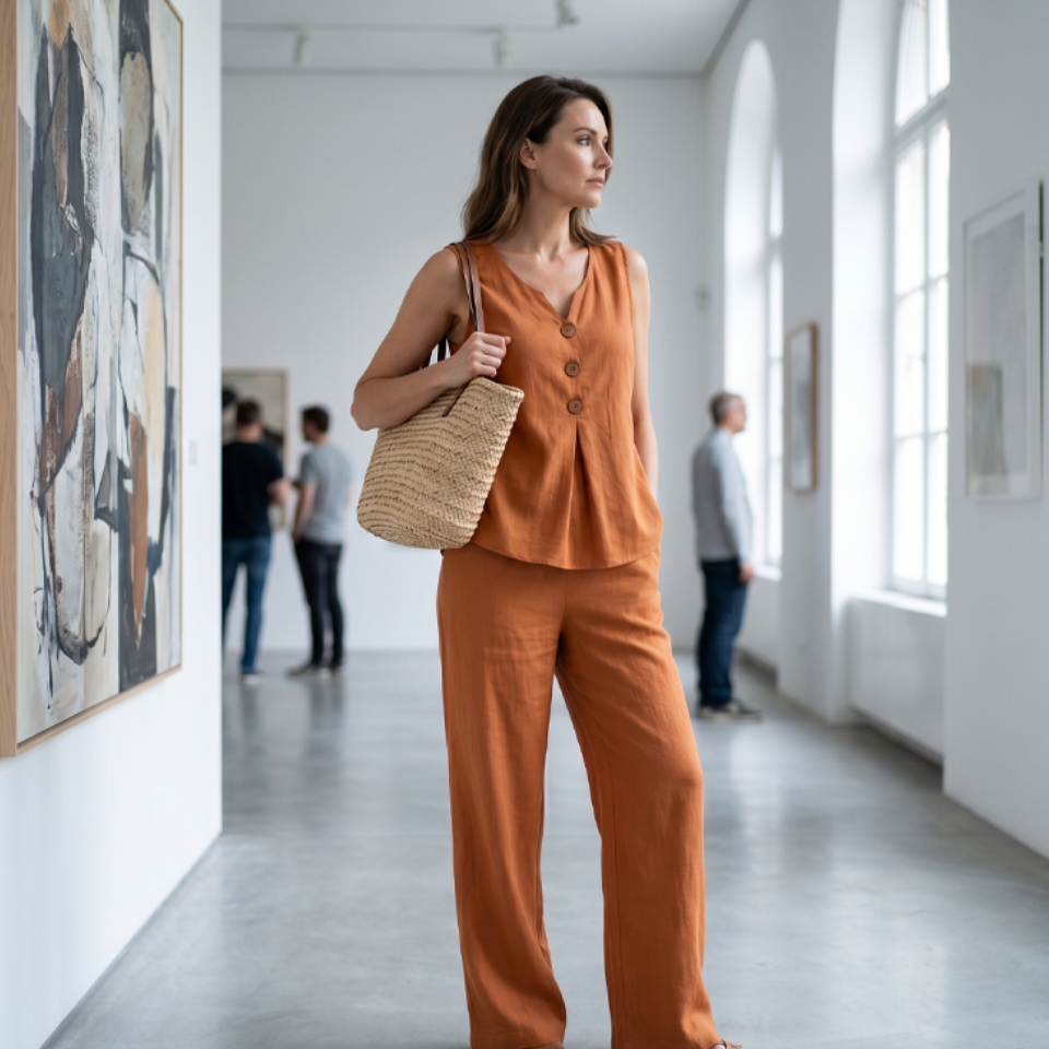 Marlowe – Women’s Button Top & Wide Leg Pants Co-Ord Set