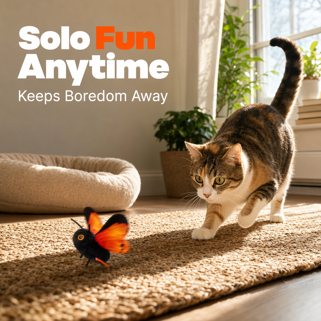 FlutterPaws – Interactive Butterfly Cat Toy