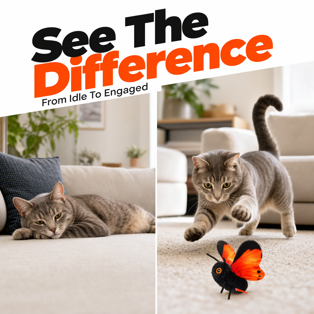 FlutterPaws – Interactive Butterfly Cat Toy