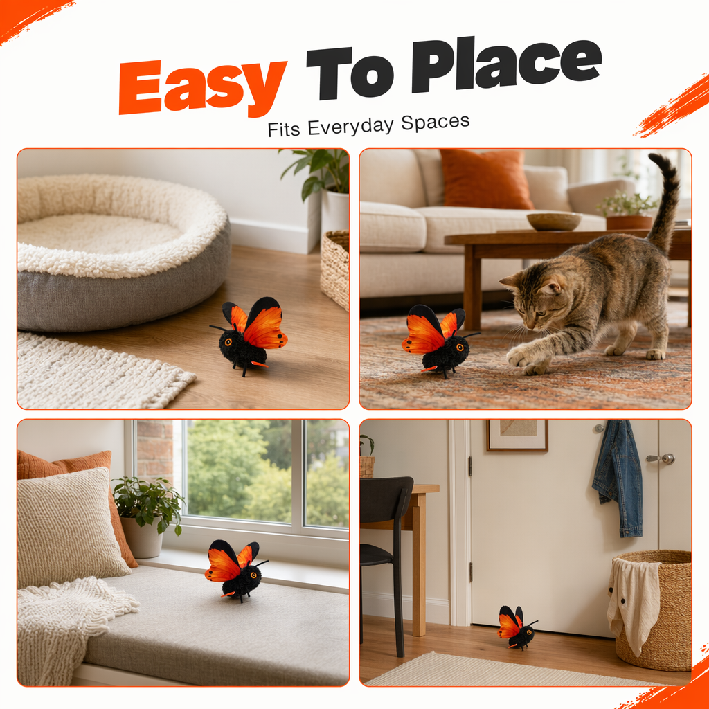 FlutterPaws – Interactive Butterfly Cat Toy
