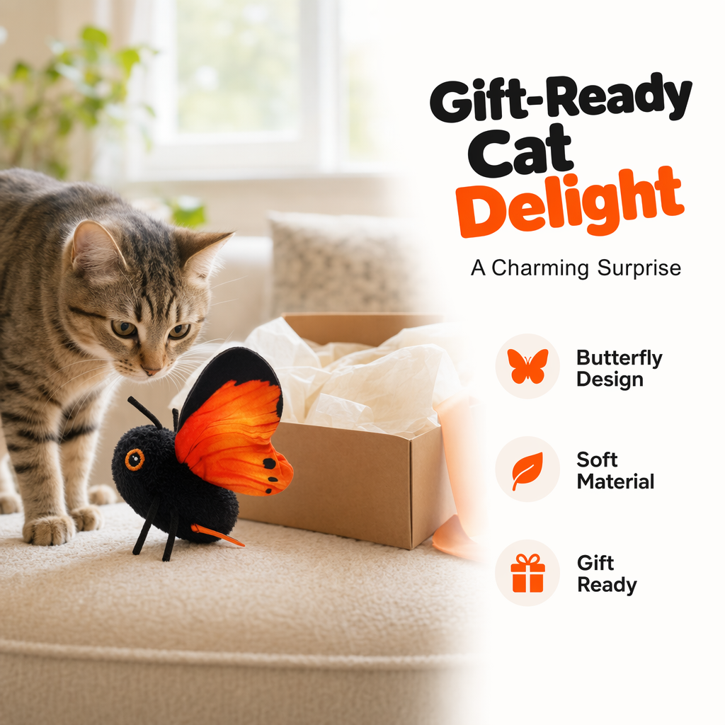 FlutterPaws – Interactive Butterfly Cat Toy