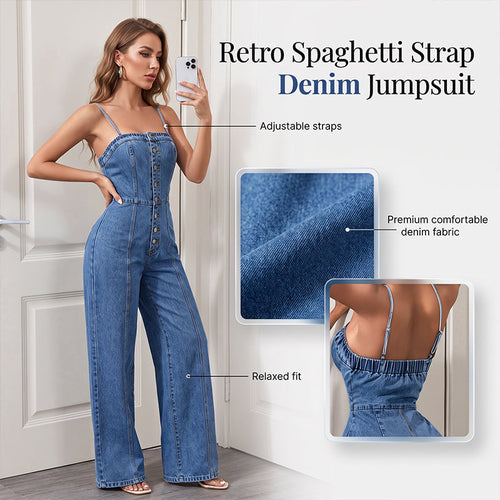 UrbanDenim – Women’s Wide-Leg Denim Jumpsuit